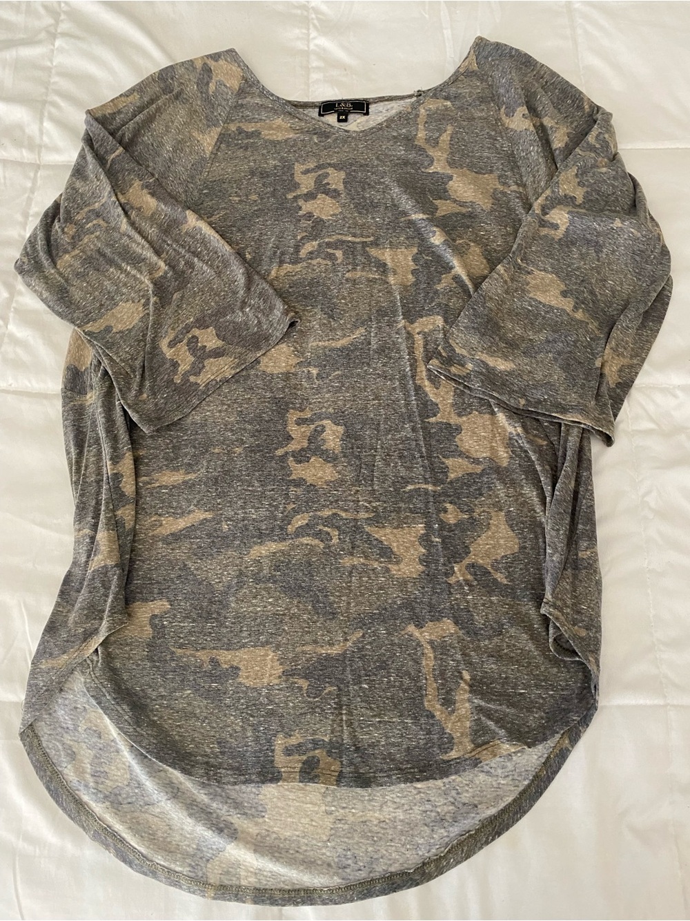 Soft Camo Print Knit Sweater - Green/Tan